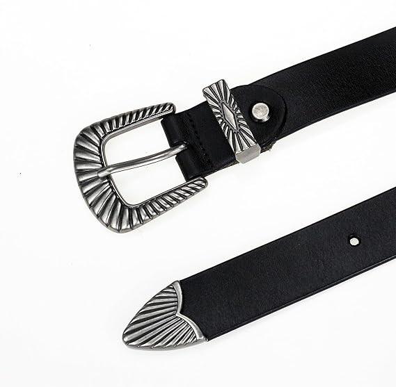 Women's Double Strap Ring Buckle PU Belt – Black Fashion Waist Chain Belt for Jeans & Skirts