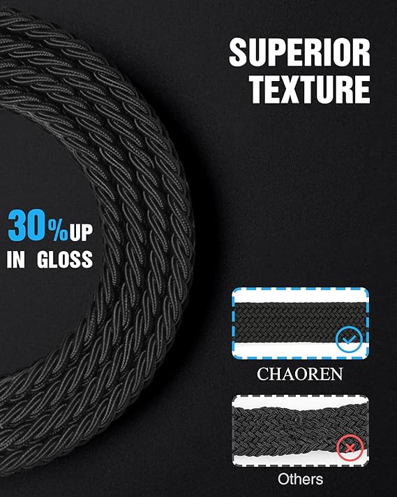 Men’s Elastic Braided Belt – Stretch Woven Belt with No-Hole Adjustable Design, 1.38" Wide, Flexible Fit for Casual, Work, and Travel Wear